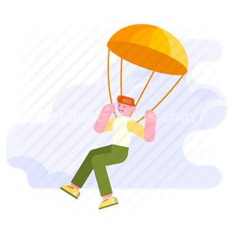 airdrop, travel, transportation, parachute, people